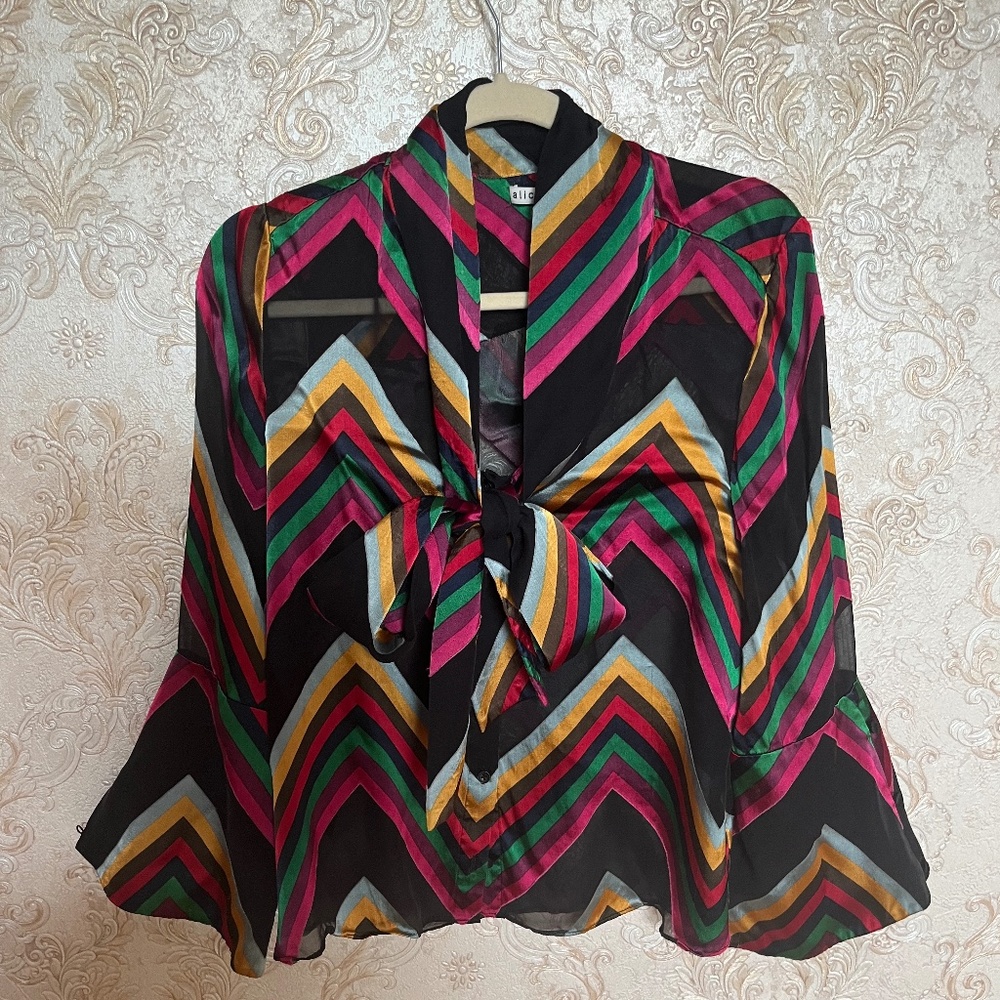 Alice + Olivia bow tie blouse